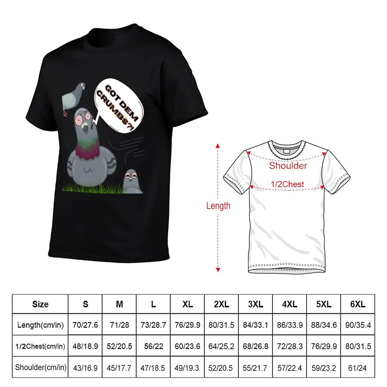 Crumbs ?! - Funny Text T-Shirt Big and Tall Casual T-Shirt