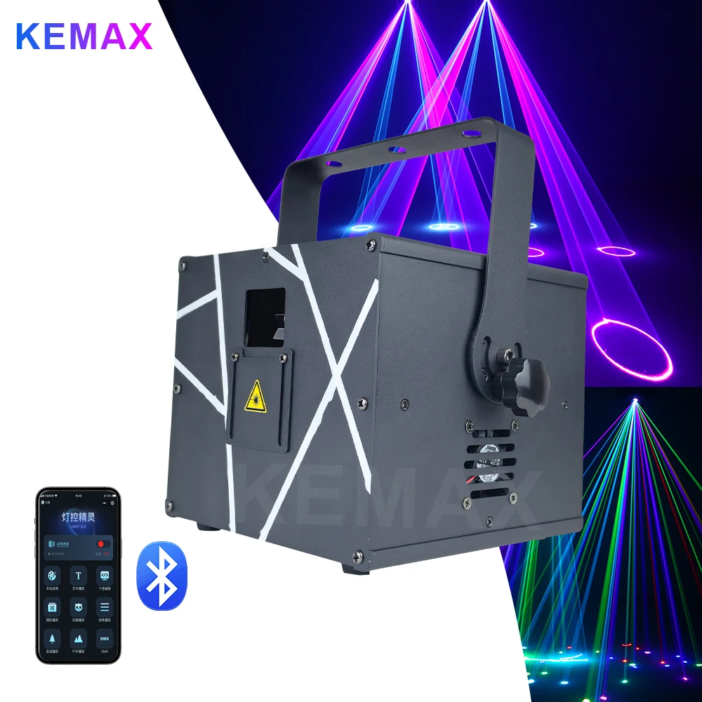 

Bluetooth DJ Laser Light 3W 4W 5W RGB DMX Беспроводной лазерный куб APP 3D Анимационный проектор DIY Disco Party Light для свадебной сцены
