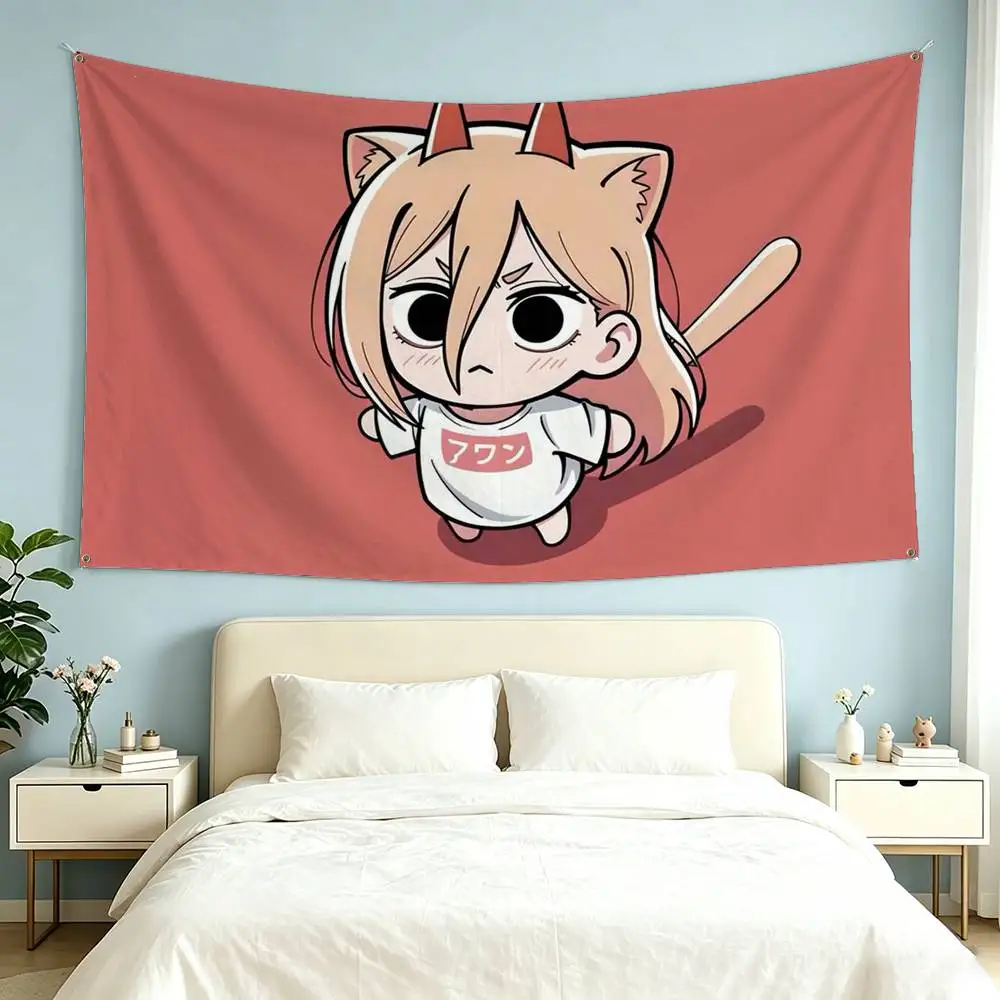 Anime C-Chainsaw Man P-Power Flag Suitable For Party Club Outdoor Interior Wall Decoration Banner Fans Gift 2