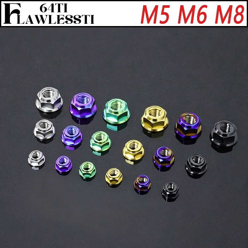 FLAWLESSTI M5 M6 M8 Gr5 Titanium Meta-Locking Nut Brake Clutch Lever Bolt