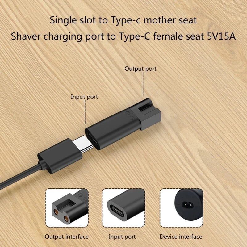 XD99 Portable Type-C Shaving and Haircutting Charger Adapter for Home or Travel Use Strong Conductivity,Faster Charging Heads