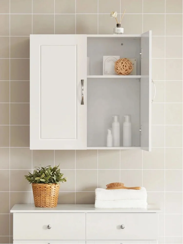 SoBuy FRG231-W Hängeschrank mit Zwei Türen Wandschrank Badschrank Küchenschrank Medizinschrank Badmöbel Weiß BHT ca: 60x60x30cm