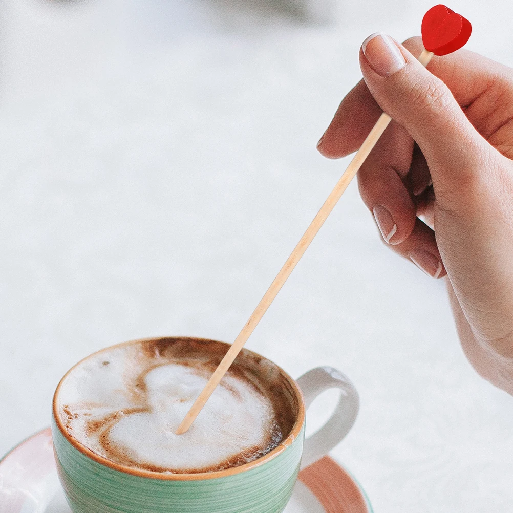 

200pcs Honey Stick Wooden Coffee Stirrers Cocktail Drink Mixing Sticks Long Handle Disposable Design Beverages