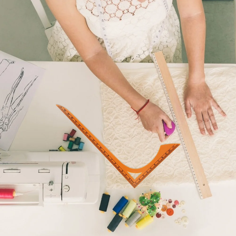 2 Pcs Cutting Ruler Quilt for Sewing Fabric Making Tailor Rulers Patchwork Template Measuring Tools