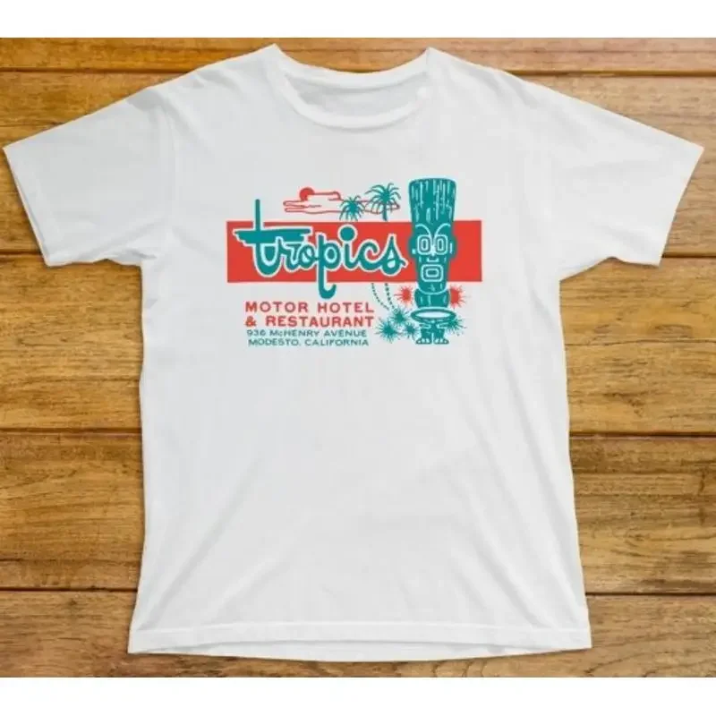 Tropics Motor Hotel T Shirt 791 Retro Restaurant Motel California Tiki Polynesia