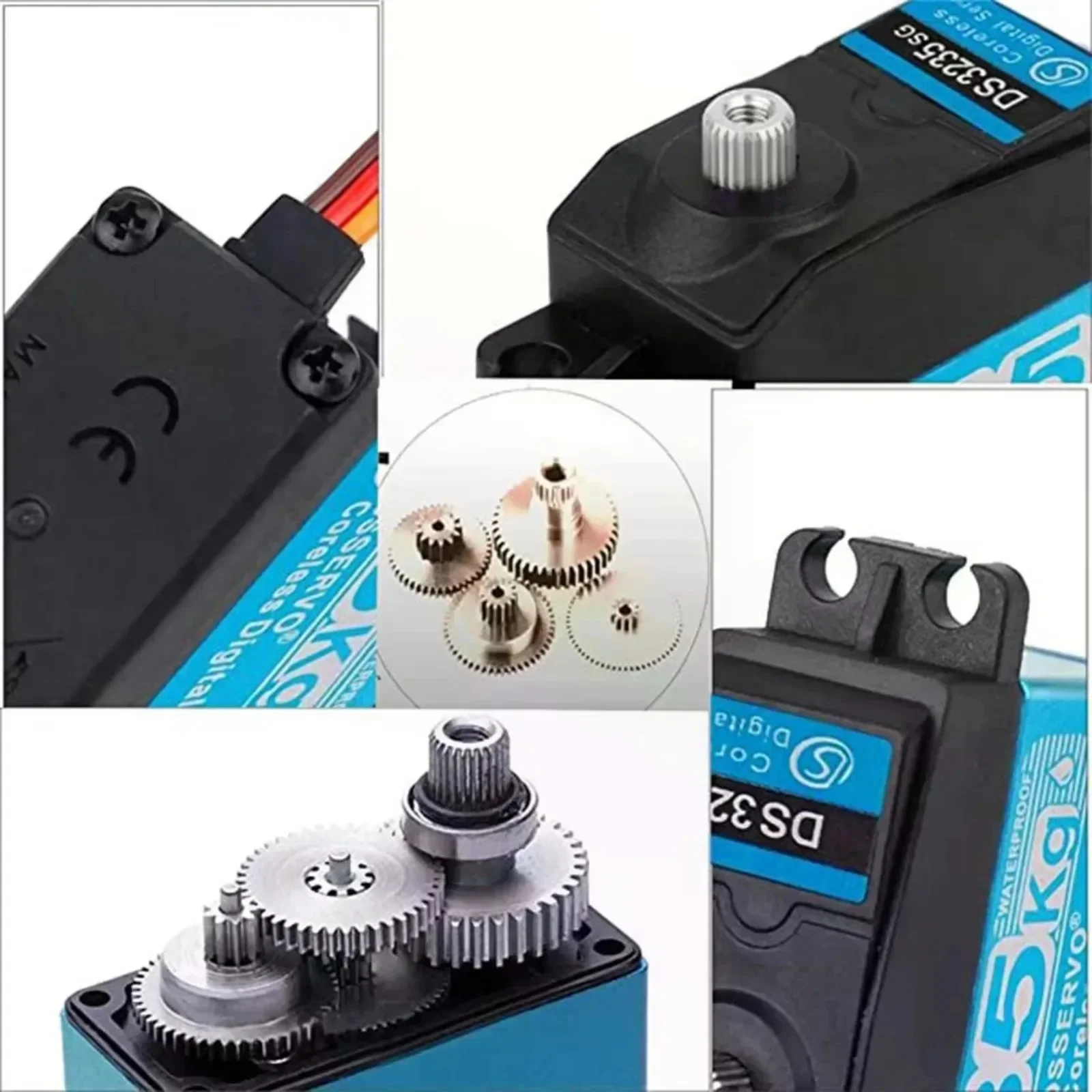 35KG 7.4V DS3235 Coreless Digital Servo Stainless Steel Gear Waterproof IP66 for 1/8 1/10 Scale Crawler Truck Boat 180 / 270°