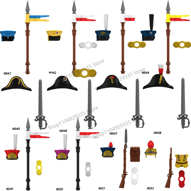 N041 N045 N049 figurines de soldats militaires médiévaux blocs de construction guerres napoléoniques cavalerie d'infanterie armée chevalier gauffen briques jouets