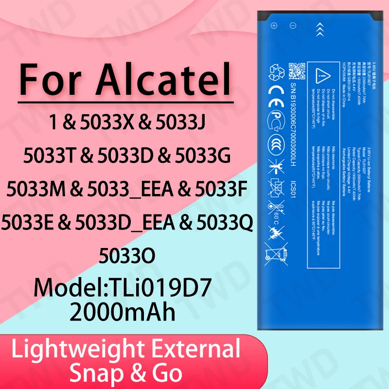 

TLi019D7 Large capacity Battery For Alcatel 1/5033X/5033J/5033T/5033F/5033E Batteries New High Quanlity