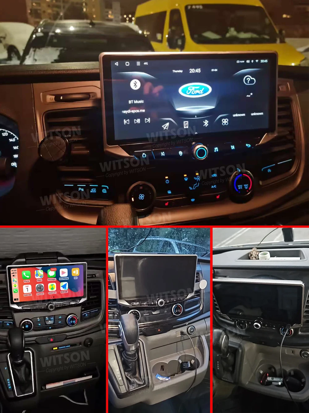 ウィットソン-カーマルチメディアプレーヤー,Carplay,ラジオ,GPS,オーディオ,10.88インチボタン,電話ホルダー,フォードトランジットカスタム300 350 2017-2023