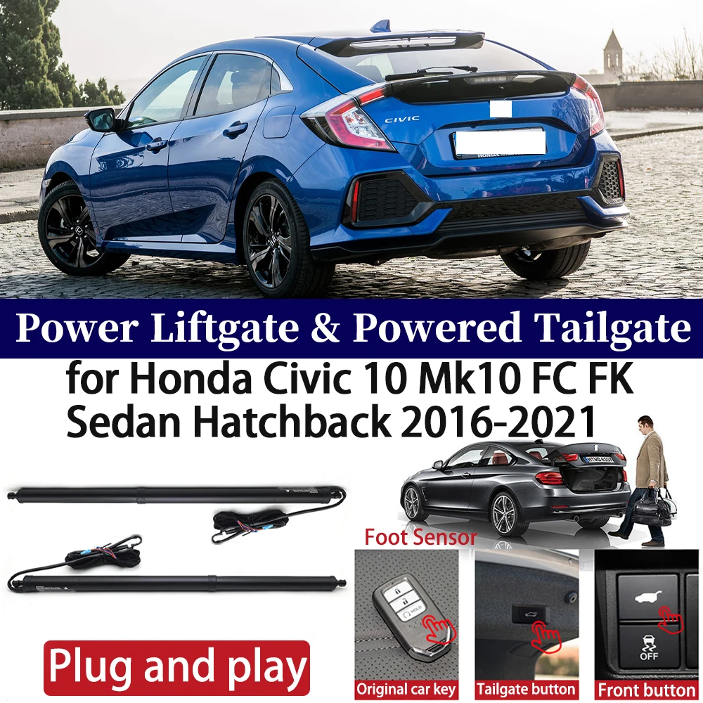 

for Honda Civic 10 Mk10 FC FK Sedan Hatchback 2016-2021 Car OEM Power Liftgate Automatic One-Click Powered Tailgate Strut opener
