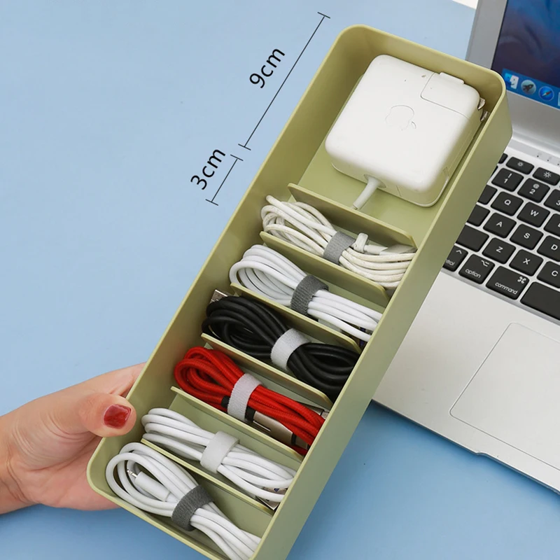 Cable Cord Organizer Storage Box Dustproof Power Wire Manager Box Desktop Chargers Data Cable Management Phone Cable Protector