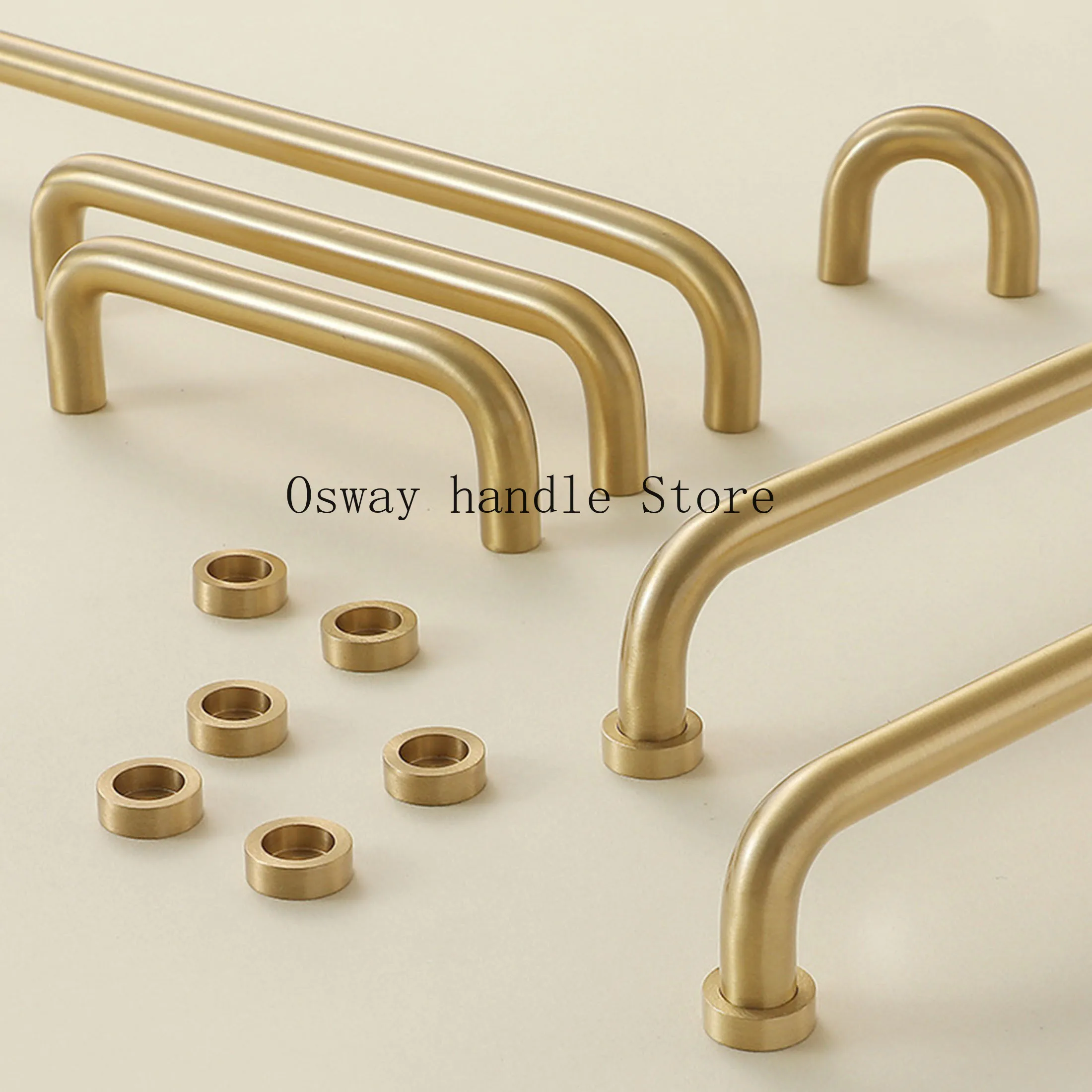 Solid Brass Cabinet Handles and Knobs Bright Gold / Chrome Wardrobe Pulls Luxury Kitchen Accessories Modern Furniture Hardware