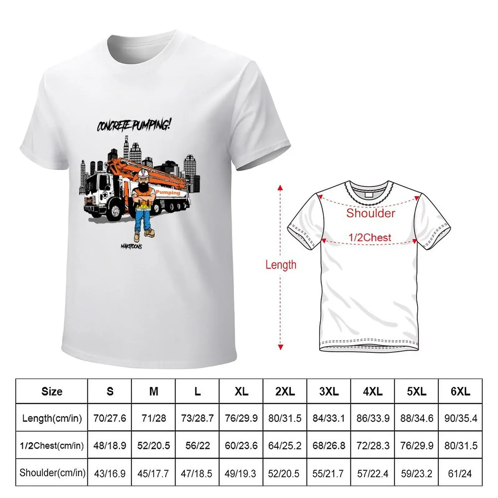 Man concrete pumper T-Shirt kawaii clothes Short sleeve tee men t shirt