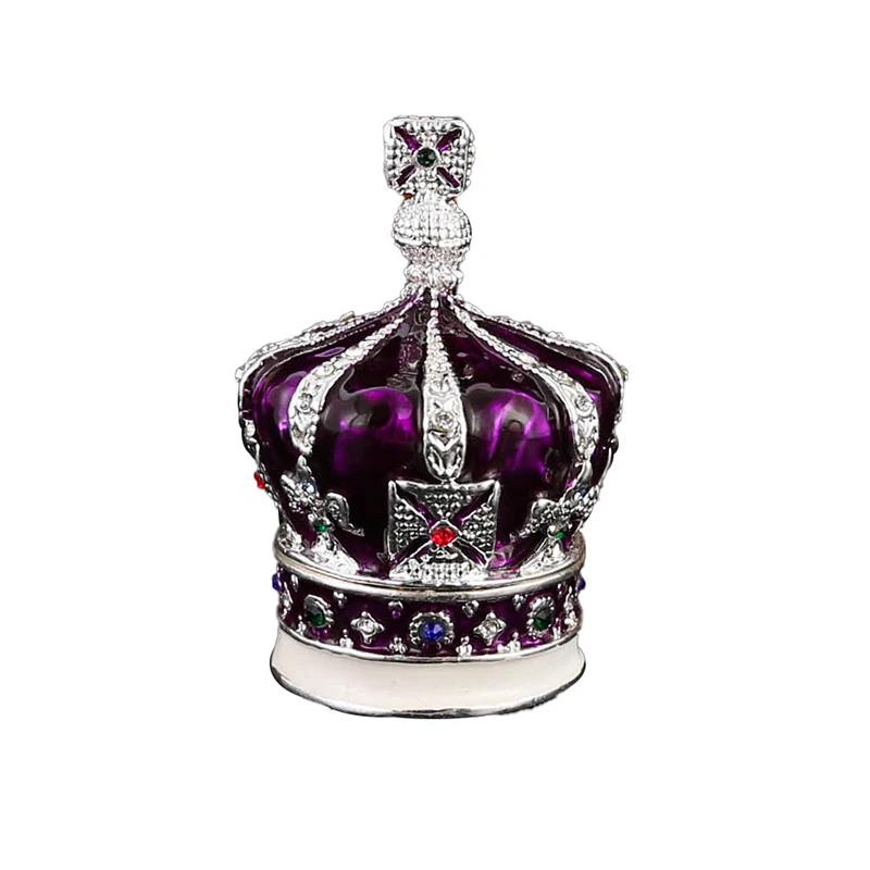 

Enamel Crown Jewel Case Jewelry Handicraft Home Furnishing Articles Ring Earrings Storage Box Mother's Day Gift Valentine's Day