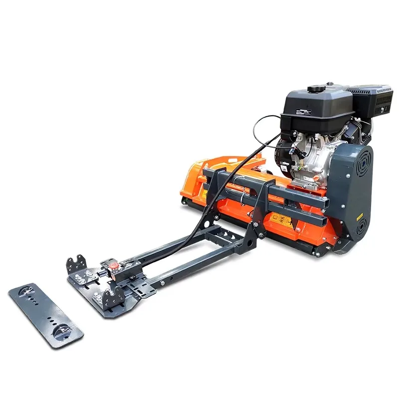 Hydraulic front ATV flail lawn mower with side shift kit for on-land maintenance