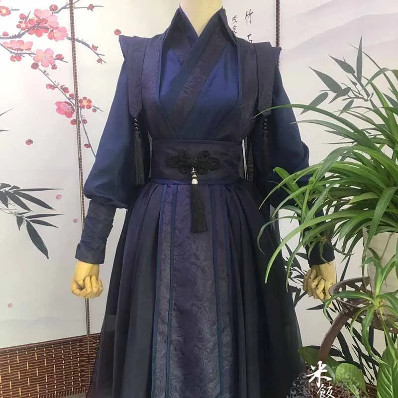 

Customize Halloween Carnival Cosplay Costume For Women Oversized Chinese Vintage Hanfu Navy Suits For Party Large Size 6XL