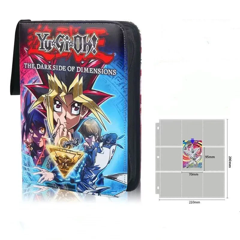 

Large capacity Jiugongge game king card book collection waterproof leather zipper loose leaf card book storage book