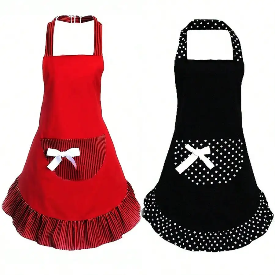 

1pc Bow Apron, Cute Retro Style, Sexy Vintage Apron For Women, Girls, Kitchen, Mother's Day Gift
