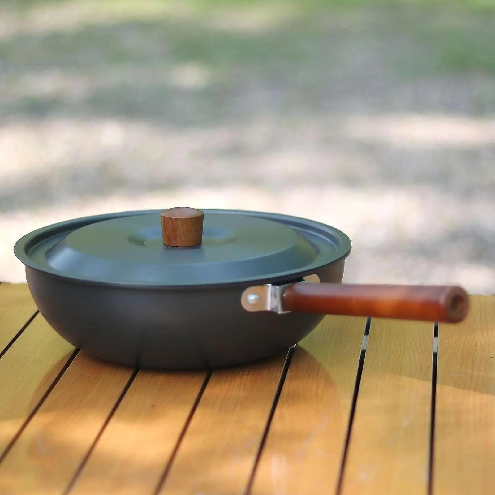 Outdoor Camping Frying Pan Flat Bottom Non Stick for Backpacking BBQ Outdoor