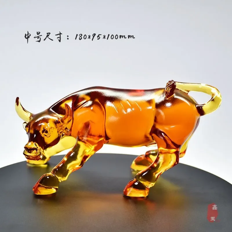 Resin Bull Statue for Office Desk Home Decor Feng Shui Wealth Attracting Figurine Corporate Gift Business Opening Souvenir