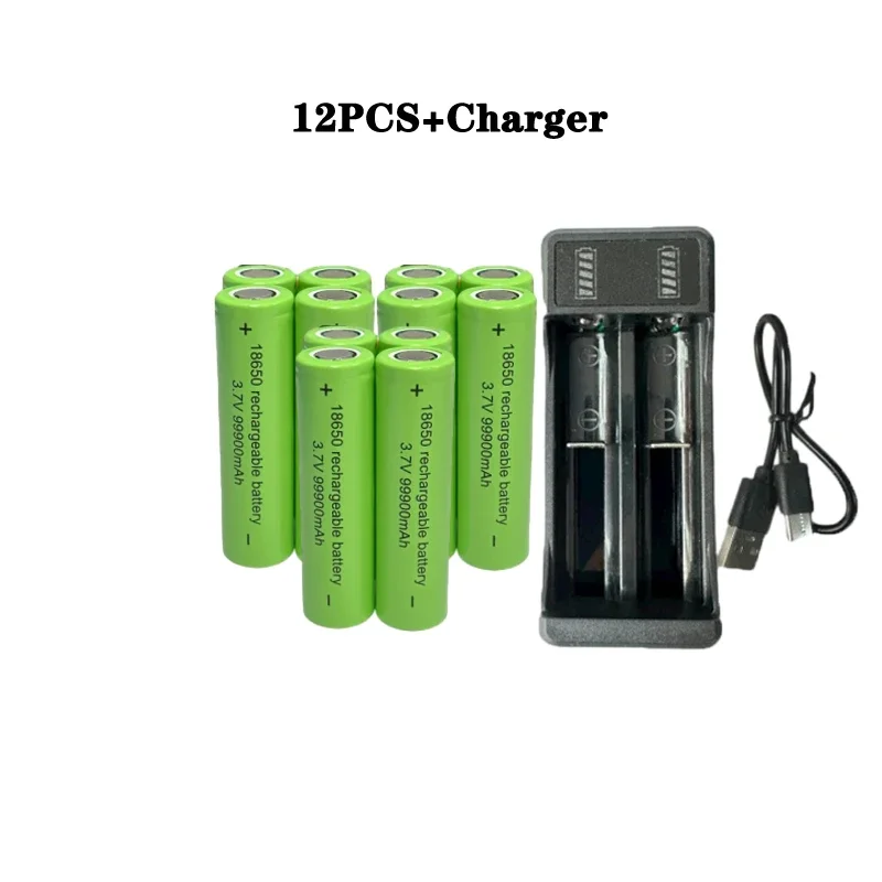 Best Sellers 18650 battery high-capacity 99900Mah 3.7V +charger,lithium-ion rechargeable battery for toy flashlights