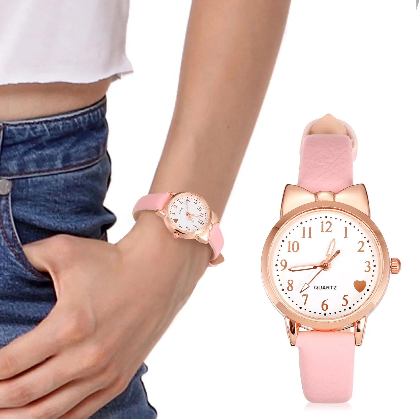 Montre à quartz analogique Shoous pour enfants, montres minimalistes anti-chute pour filles et femmes, montres pour enfants et élèves