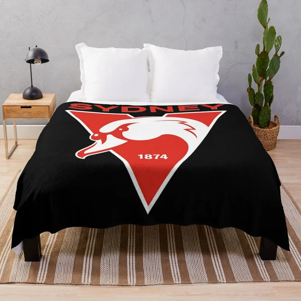 Sydney the Bloods Swans Haughty Swannies-Logo Throw Blanket Sofas Blankets Sofas Of Decoration Sofa Quilt Large Blankets