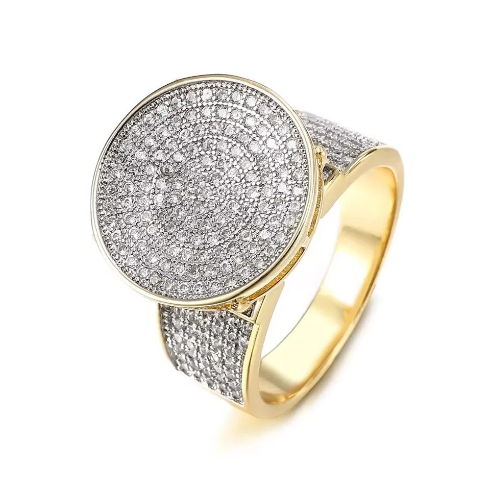 

VANAXIN Iced Out Circular Rings for Men Hip Hop Jewelry Inlaid Brilliant with Luxurious and Dazzling Design Sparkling