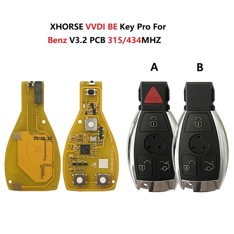 CN002096 XHORSE VVDI BE Key Pro For V3.2 PCB 315/434MHZ Remote Key Chip Improved Version Smart Key