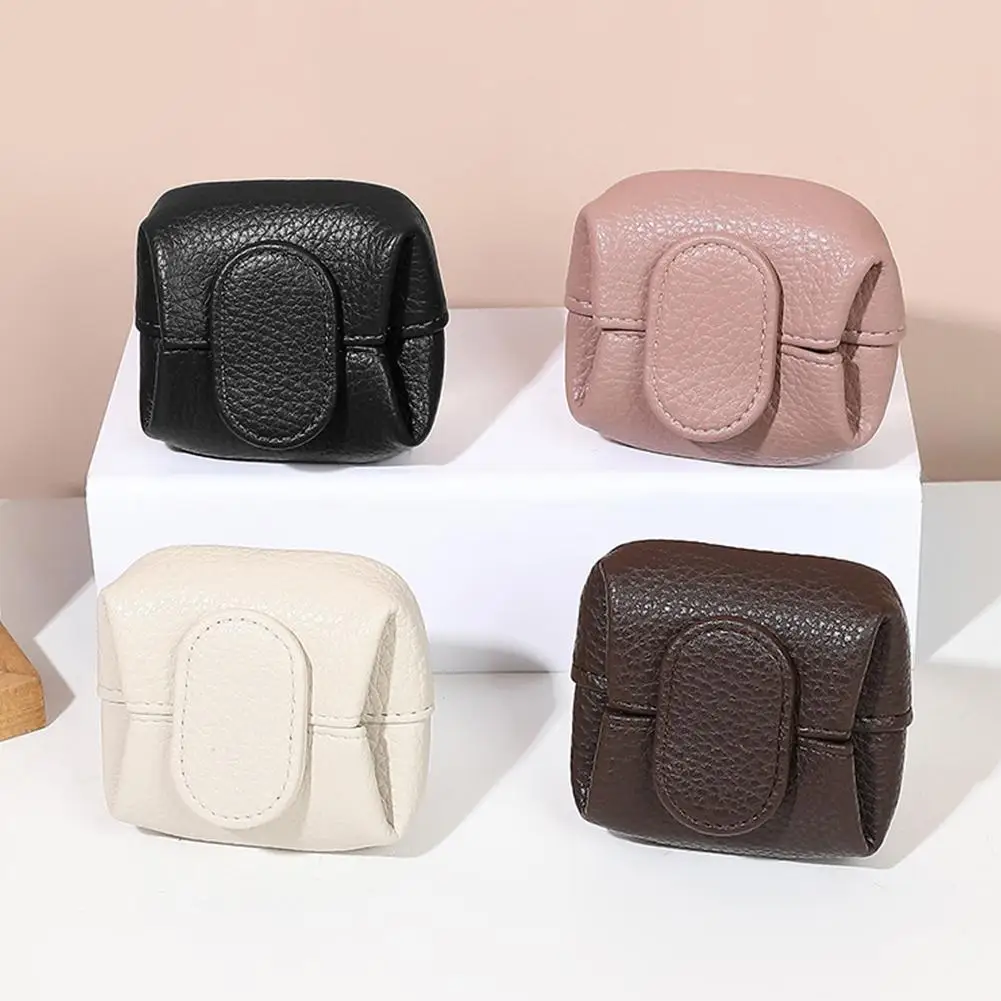 بو الجلود محفظة نسائية للعملات المعدنية البسيطة المحمولة أزياء المرأة المحفظة سماعة مفتاح حقيبة التخزين الإبداعية الحقيبة الصغيرة هدية الكريسماس