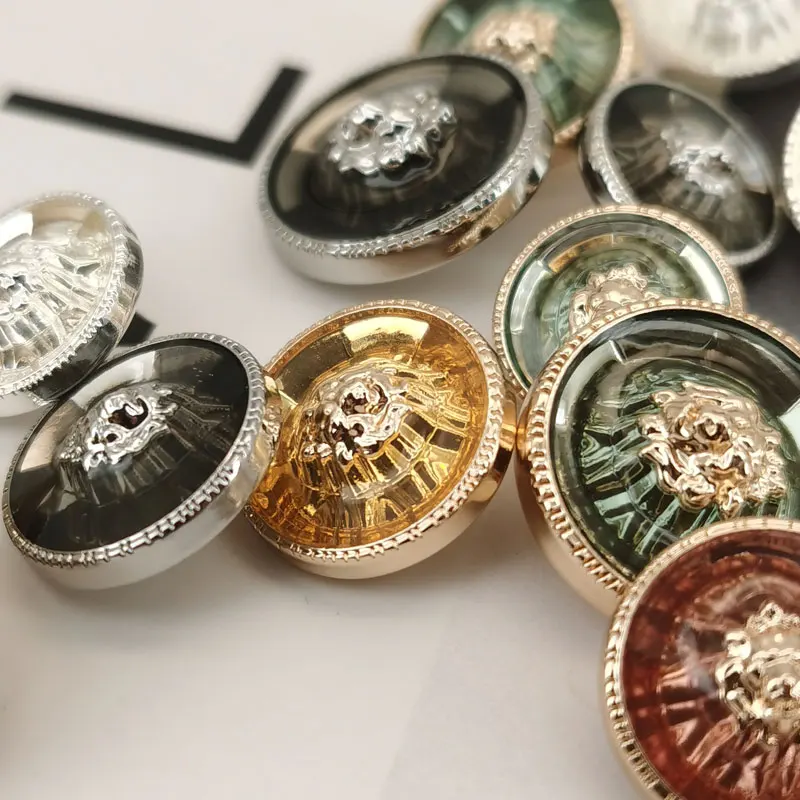 Luxuriöse Premium-Metallknöpfe im britischen Stil für Mäntel und Modebekleidung, hochwertige Harz-Metall-Kombination, 16/18/21,5 mm, 6 Stück – Detail 1