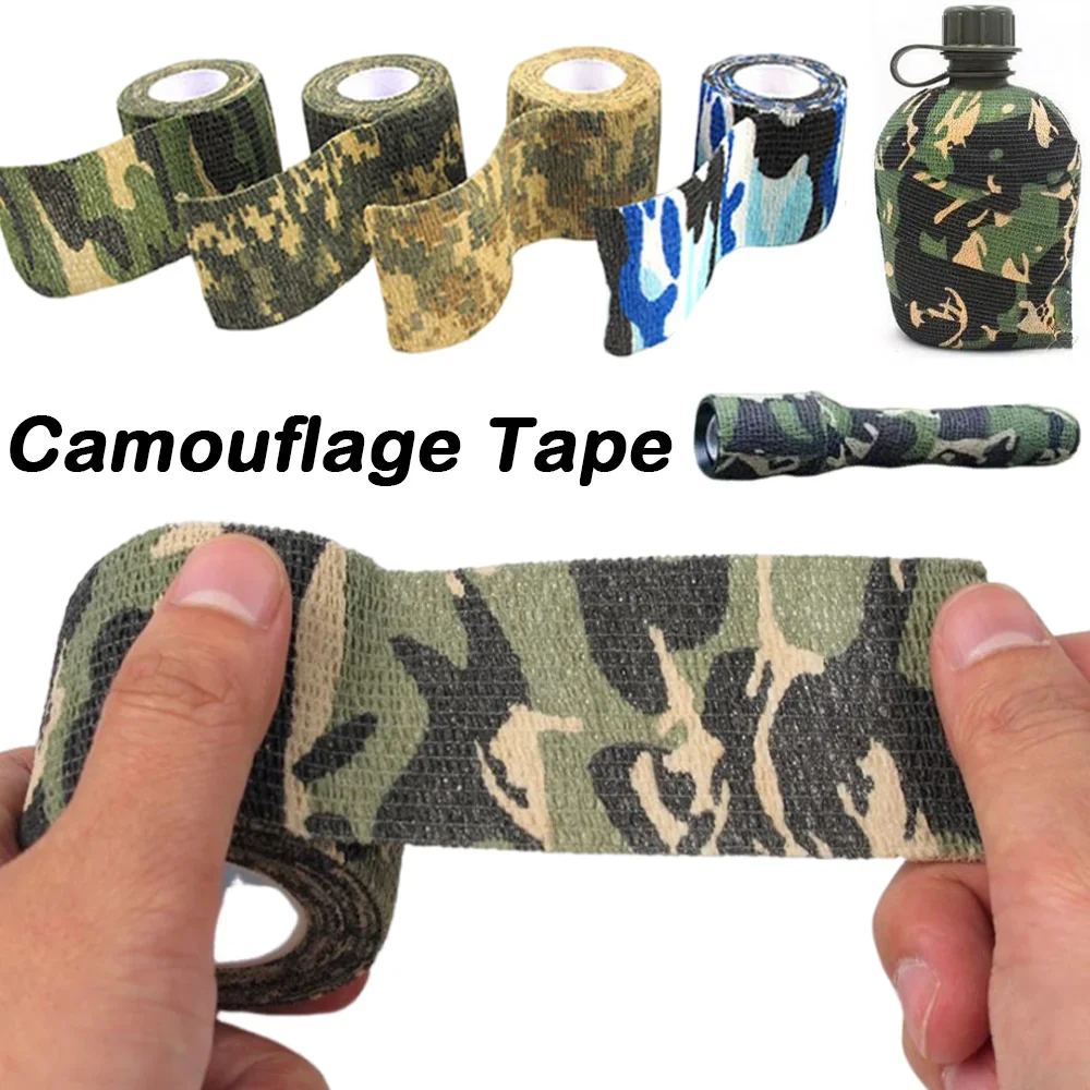 

Tactical Camouflage Tape Hunting Self Adhesive Bandage Outdoor Riding Stretchable Camo Tape for Wrap Cylinder Object