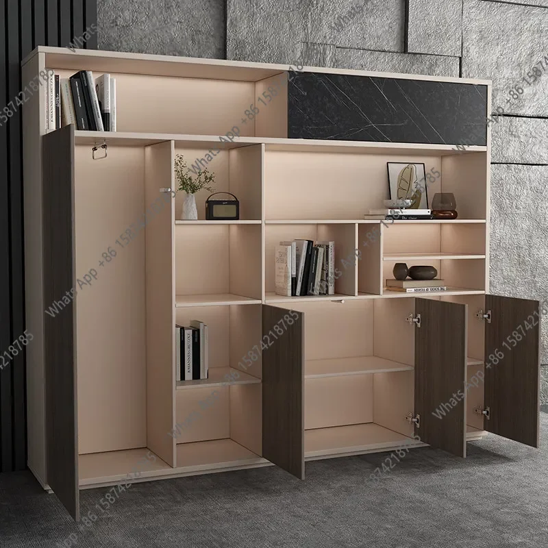 M32 Document Cabinet Boss Bookcase Wooden File Storage Cabinet Office Background Cabinet Office Furniture