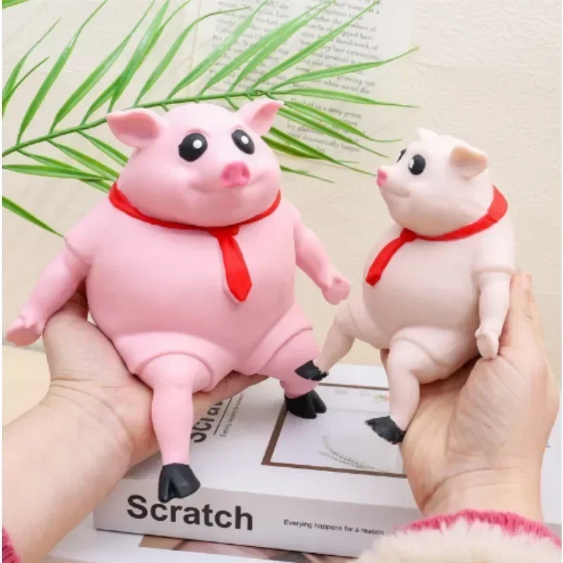 

Pet Decompression Creative New Strange Toy Pink Pig Cartoon Cute Pink La La Pig Toy Vent Pig Whole Person Pinch Relief Toy