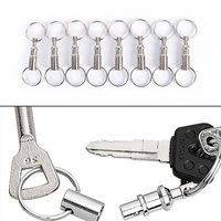 3/5pcs Steel Chrome Plated Pull-Apart Key Rings Detachable Key Ring Snap Lock Holder Removable Keyring Quick Release Keychain