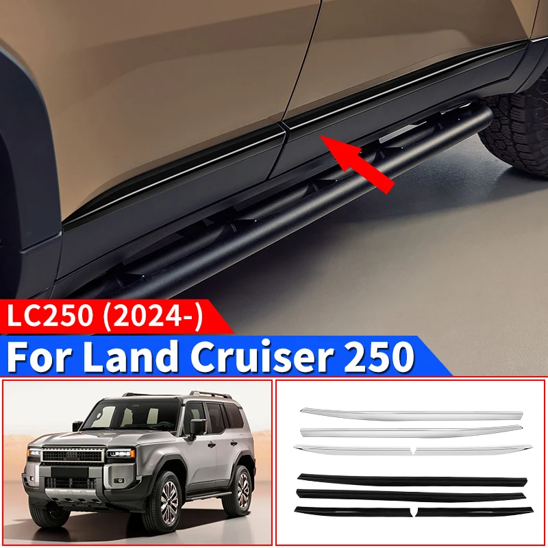 

For Toyota Land Cruiser 250 2024 1958 Prado LC250 1ST Edition Car Door Waist Line Chrome Decoration Strip,Exterior Accessories