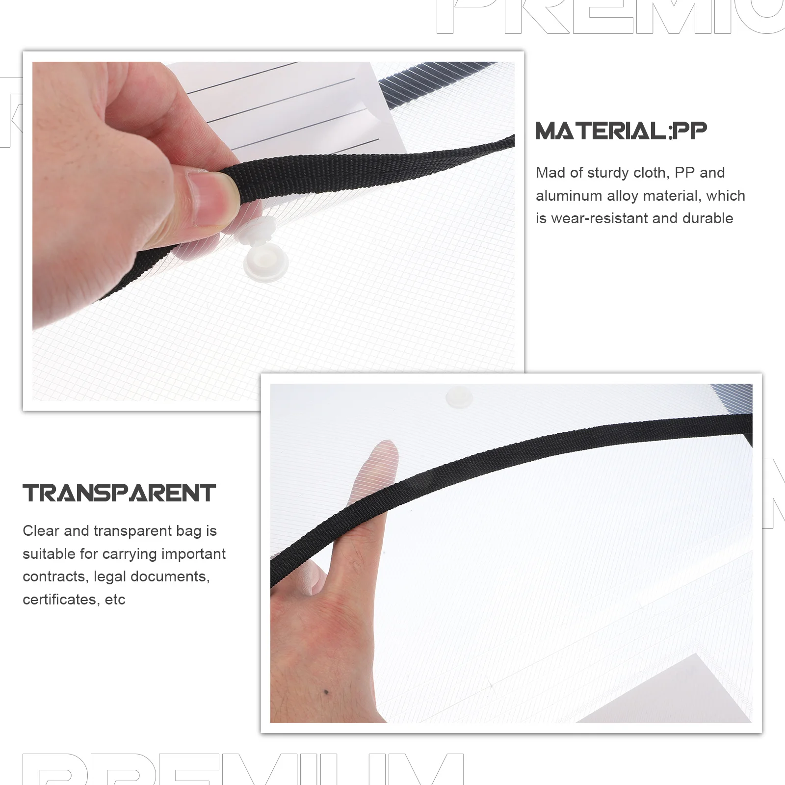 

2Pcs Document Bag File Wallet Large Capacity File Organizer for Office Business Legal Document Storage Contract Holder