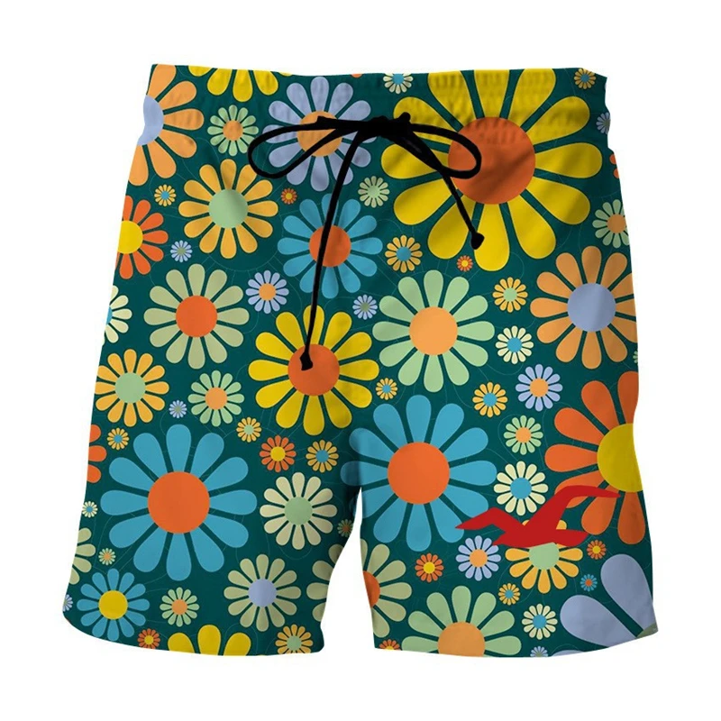 Flowers Tree Leaf 3d Printed Shorts For Men Fashion Casual Oversized Beach Short Hawaii Clothing Vacation Colorful Short Pants