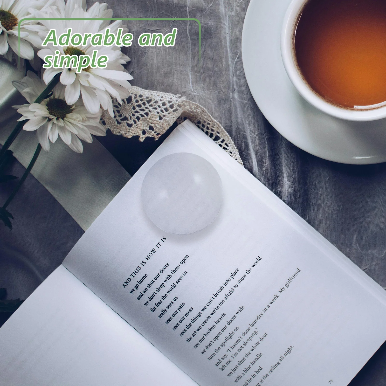 

Acrylic Desktop Paperweight Magnifier Dome Shape Optical Reading Magnifying Tool Round Dome Magnifier for Maps Books Electronics