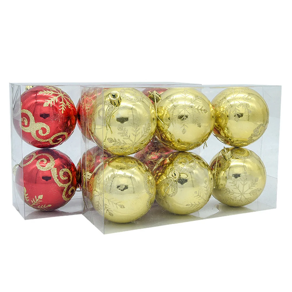 

12pcs Christmas Ball Ornament Xmas Tree Baubles Glitter Snowflake Party Hanging Decoration For Indoor Outdoor Use