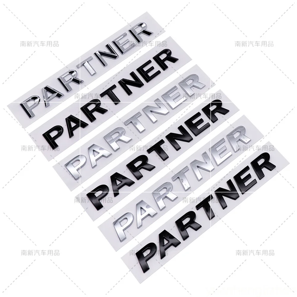 For Peugeot Van/Minibus New and Old PARTNER Modified with English Letter Labeling ABS Rear Trunk Labeling Car Sticker Emblem