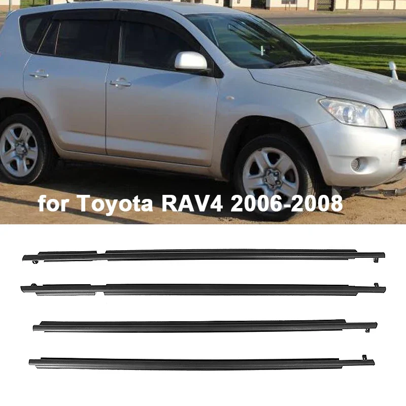 Car Window Rubber Sealant Strip Side Door Window Weatherstrip Rainproof Strip Trim for Toyota RAV4 2006-2008 Long Version Only