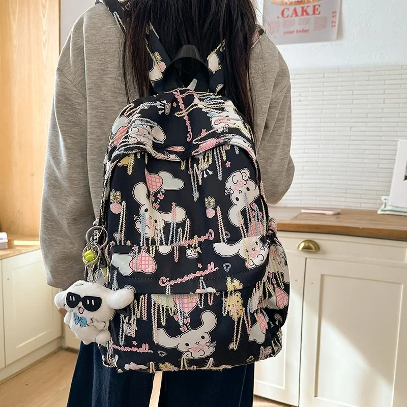 Sanrio jade cinnamon dog cartoon print new light casual student schoolbag female cute hello kitty versatile fashion backpack