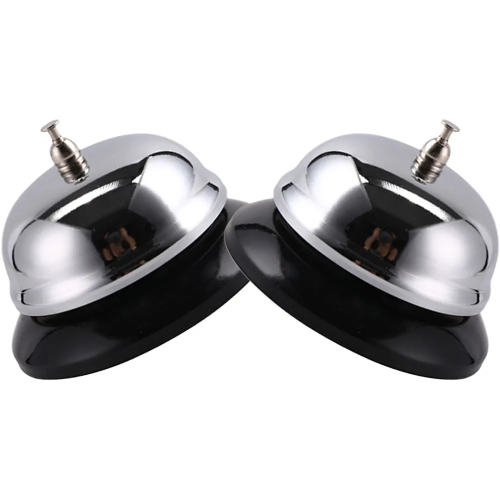 2Pcs Sturdy Metal Dinner Bell for Restaurants Hotels Bars Pantry Reception Areas Elderly Assistance Pet Training Games