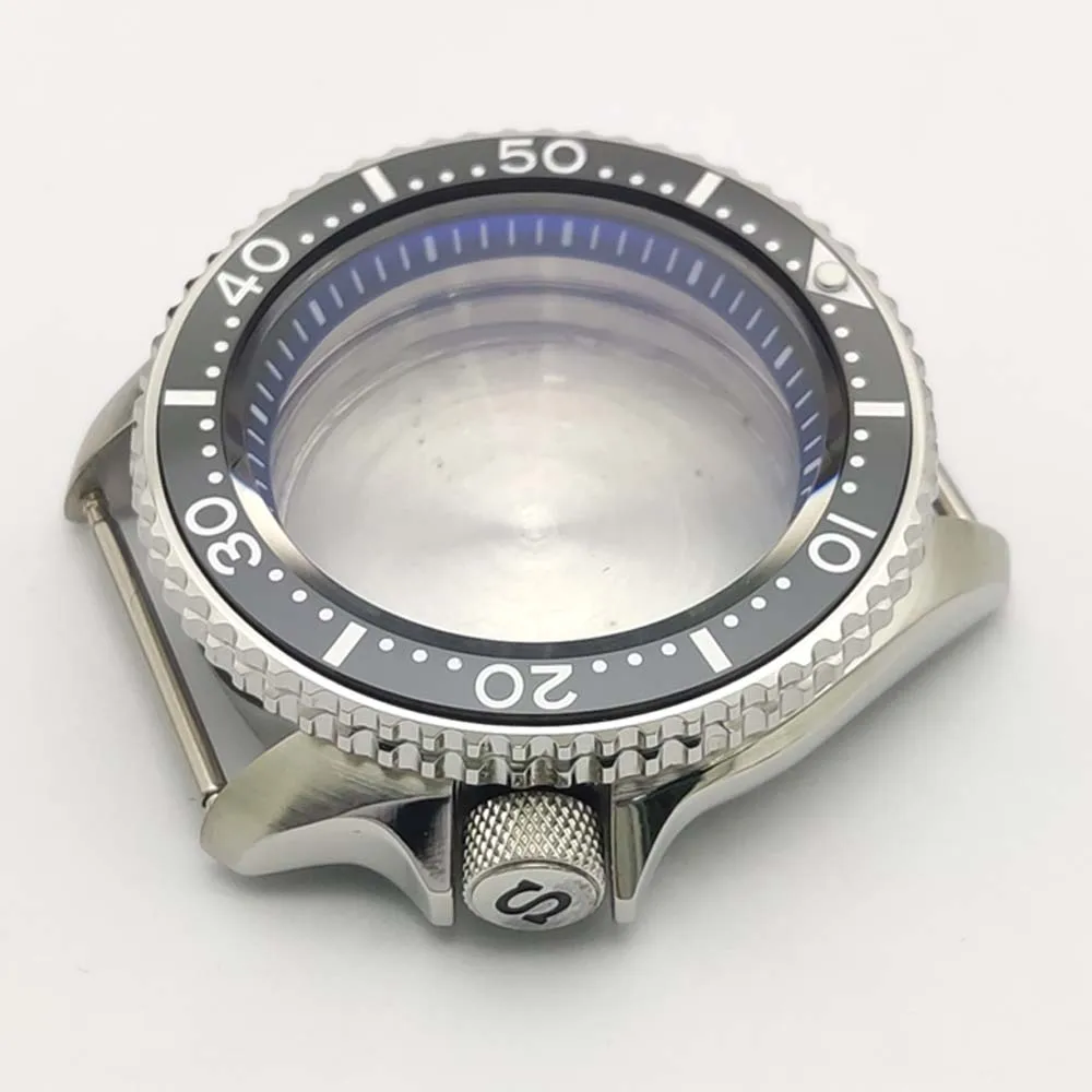 42mm NH35 case 316L stainless steel sapphire glass for caliber NH35 NH36, unidirectional rotating bezel