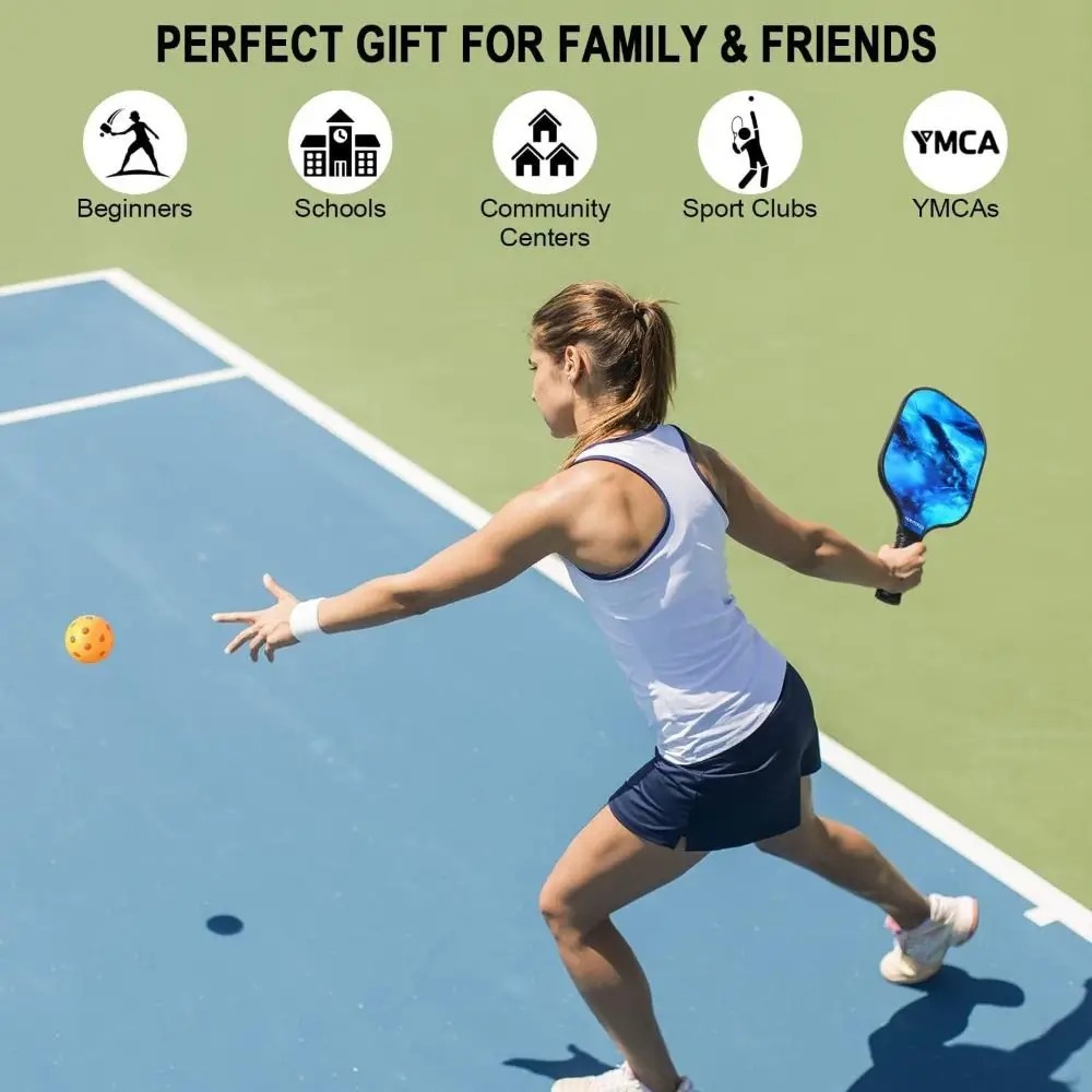 

Durable Glass Fibre Surface Pickleball Paddle Honeycomb Core Non-slip Grip Pickleball Racket Lightweight Sports Racquet