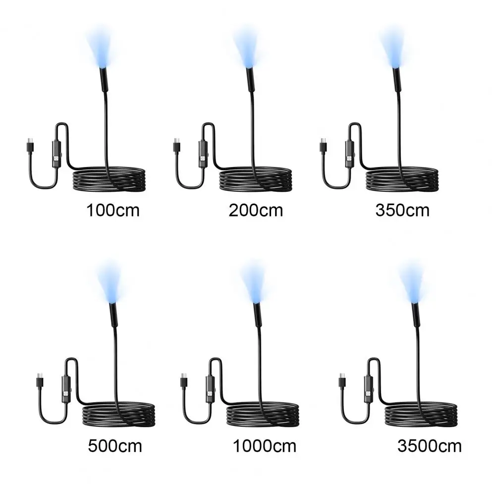 8mm 10M Sewer Industrial Endoscope Piping Endoscopy Type C Flexible Snake Mini Camera 3in1 Automotive Borescope For Android IOS