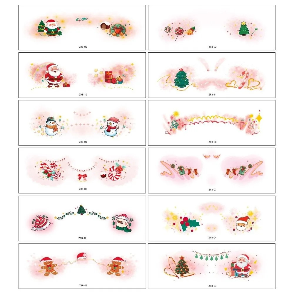 12pcs Art Decals Christmas Makeup Stickers Face Tattoo Style Eye Makeup Design Eye Makeup Sticker Face Tattoo Stickers