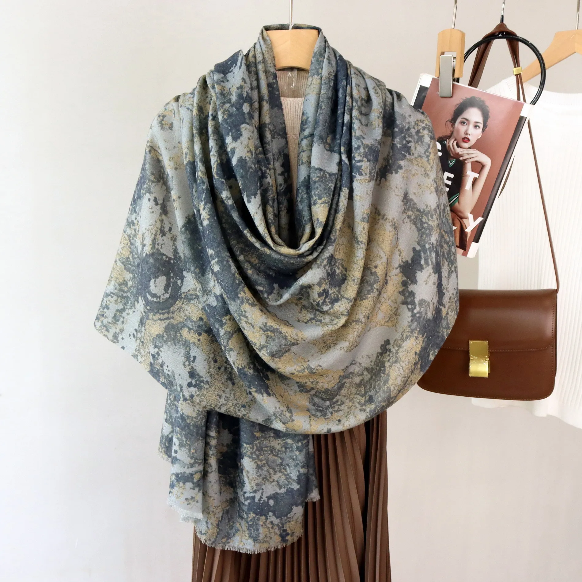 Long Pashmina Tassels Cashmere Luxury Designers Big Shawls Women Large Neck Accessories Lover Gift 200CM 100CM