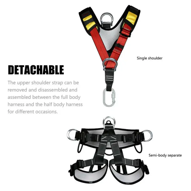 Professional Rock Climbing Harnesses Full Body Safety Belt Climbing Trees Anti Fall Removable Gear Altitude Protect Survival Kit